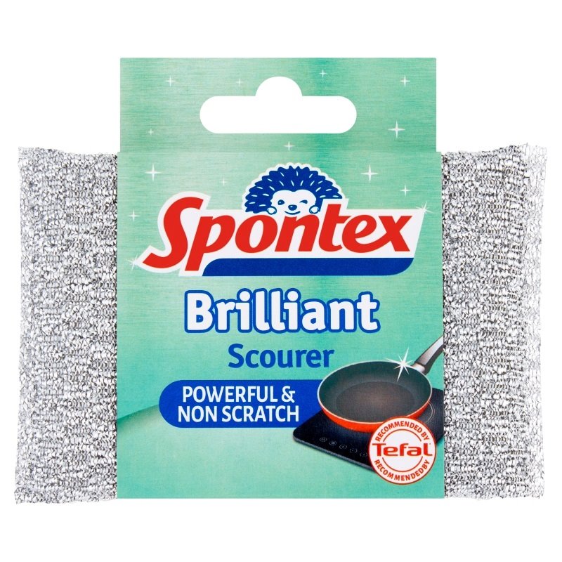 Spontex Brilliant Scourer rất mạnh mẽ, không trầy xước và dễ rửa sạch